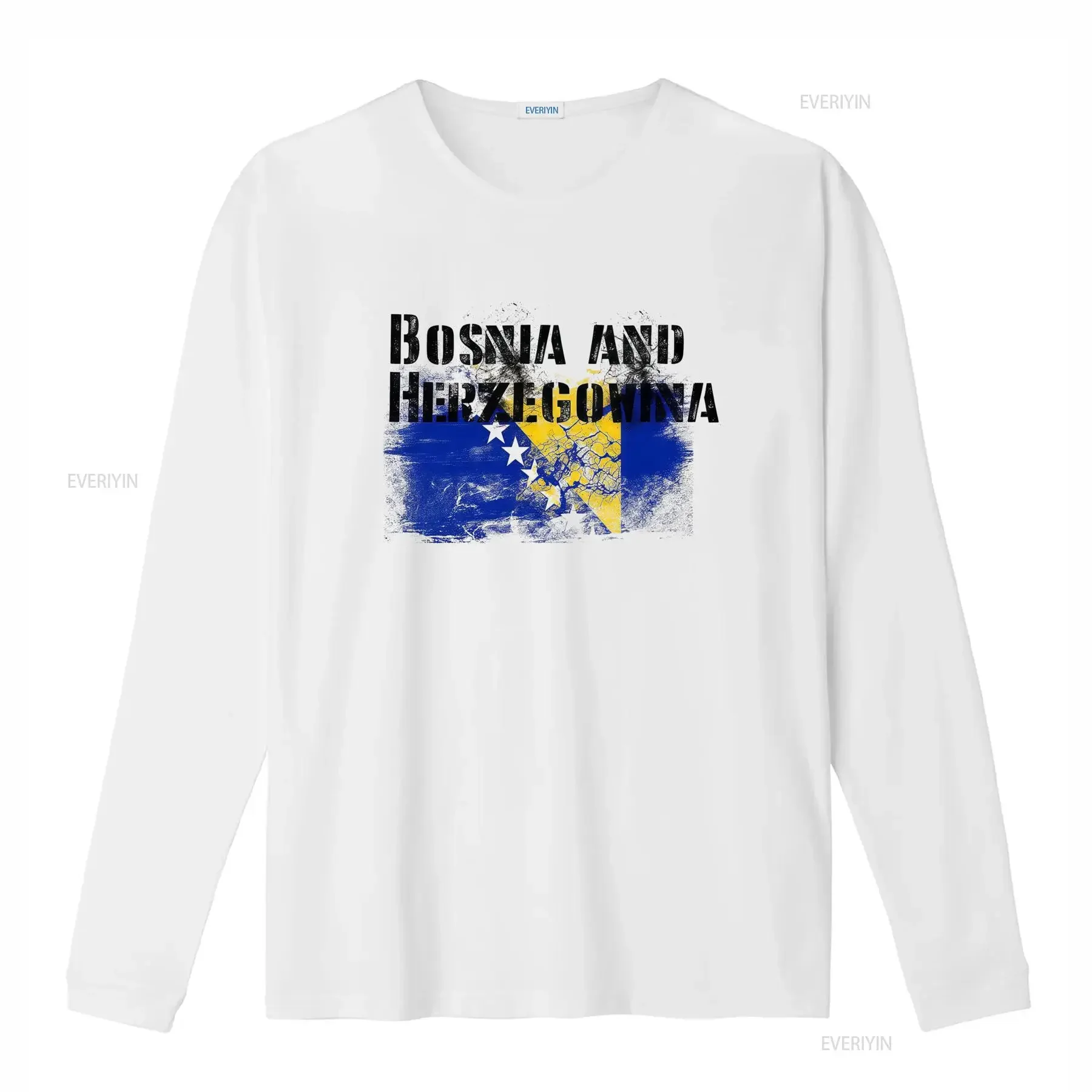 Bosnia Herzegovina Flag T Shirt Stylish with City Map and Major Ethnic Groups Design vintage Washed designer clothes