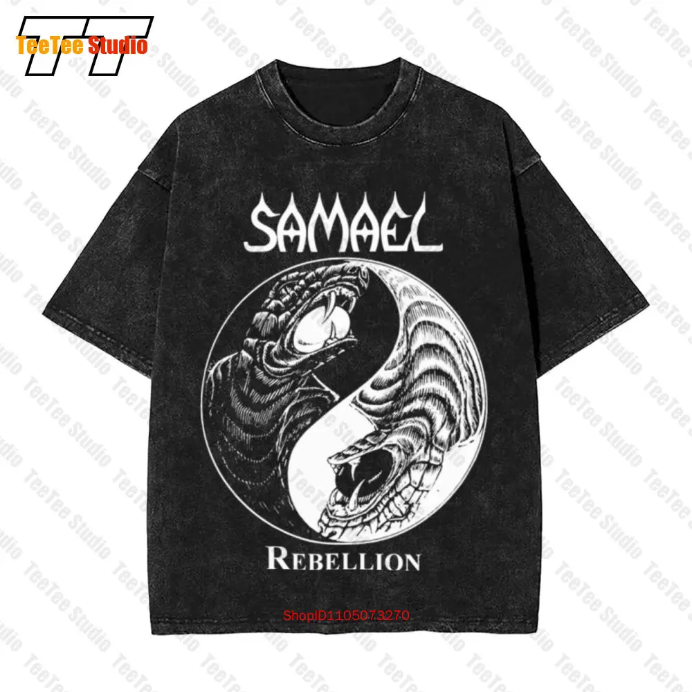 Samael Rebellion Metal Industrial Tiamat Satyricon Lp Cd Vintage Oversized T-Shirt A6K9