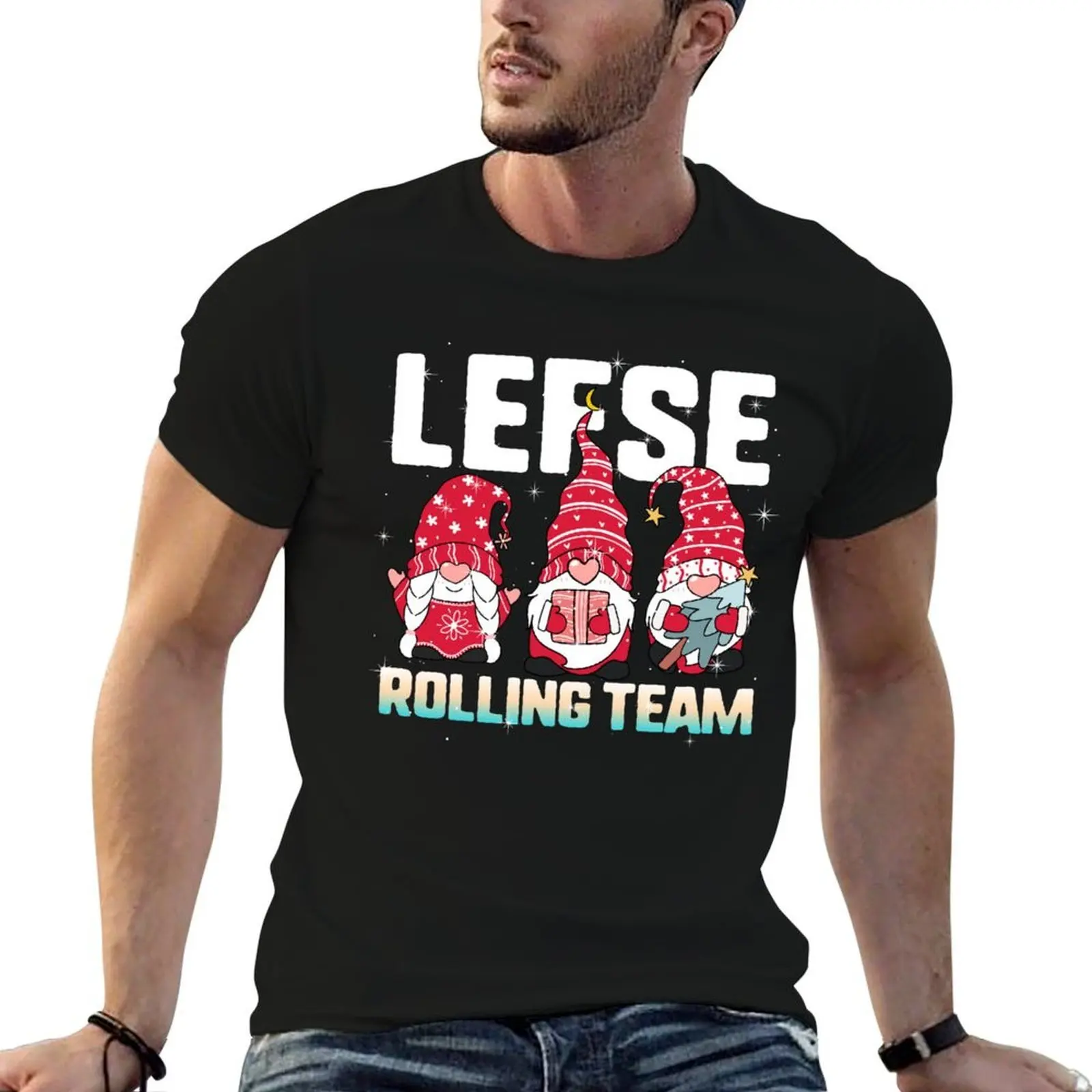 

Christmas Gnome Shirt, Lefse Rolling Team, God Jul Gnome Tomte, Xmas Santa Christmas Gift, Ugly Christmas T-Shirt T-Shirt