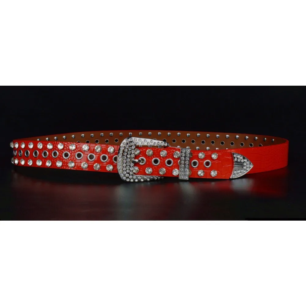 Versatile Wide Women's Belt, Fashionable and Casual Hollow Rhinestone Women's Belt， LR1556 image 6