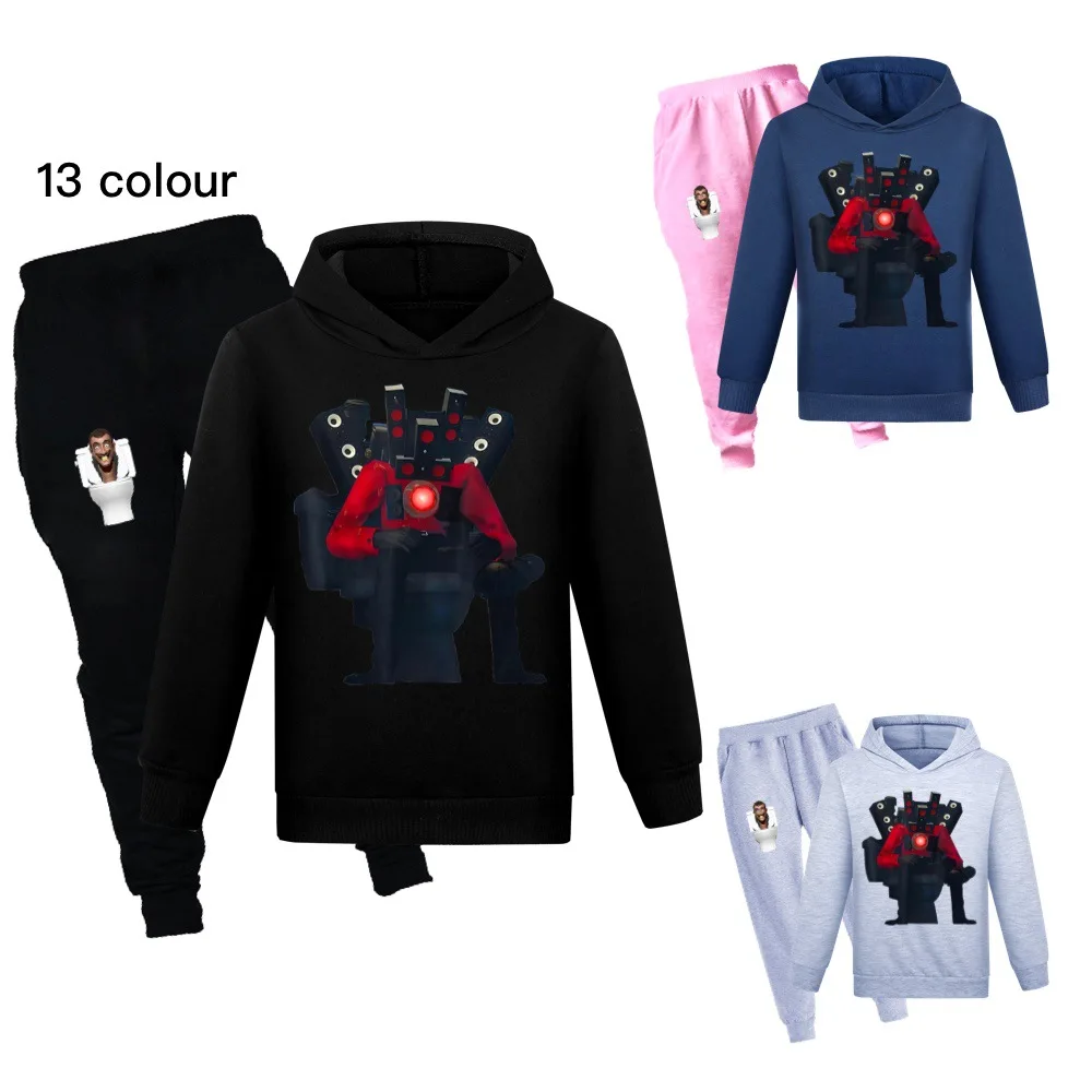 

Game Skibidi Toilet Clothes Kids Hoody Sweatshirts+Pants 2pcs Sets Boys Cartoon Hoodies Teenager Girls Casual Outfits Sportwear