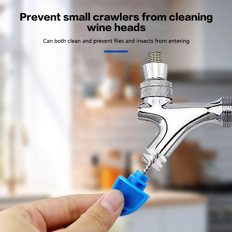 2Pcs Beer Faucet Deep Cleaning Brush Beer Tap Cap Plug Cleaner For Home Bar Faucet Hygiene Tool Nylon Bristle Brushes Portable