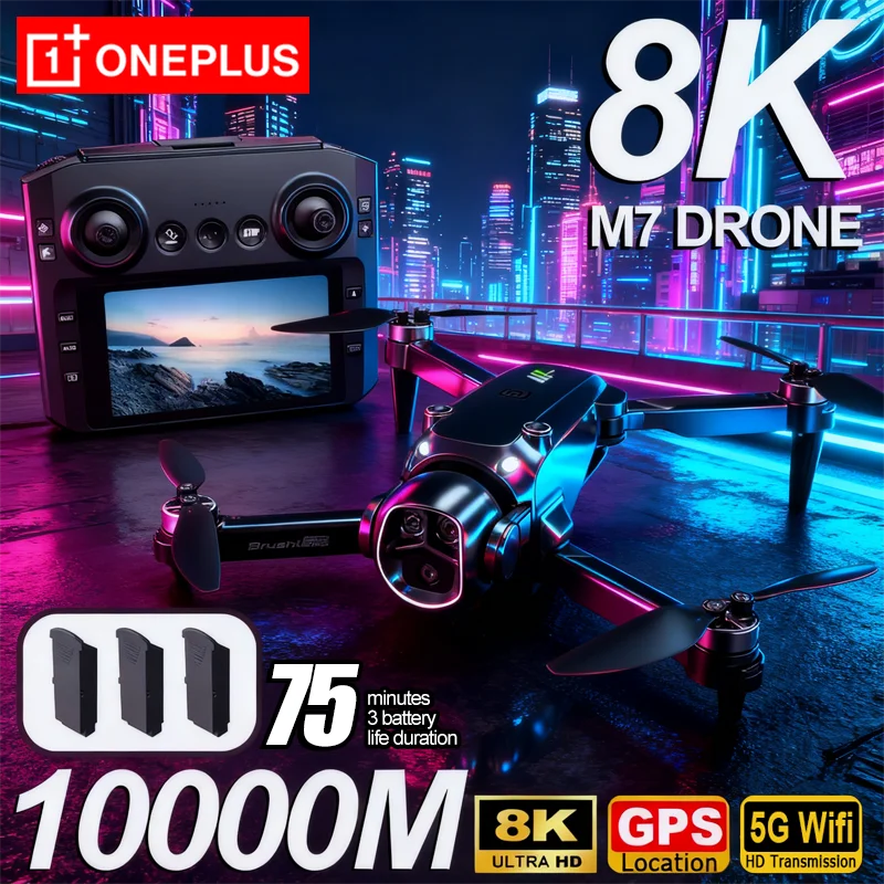

OnePlus M7 Drone 8K Aerial HD Dual Camera Photography Intelligent Obstacle Avoidance Brushless Motor 5G WIFI GPS Return Drone