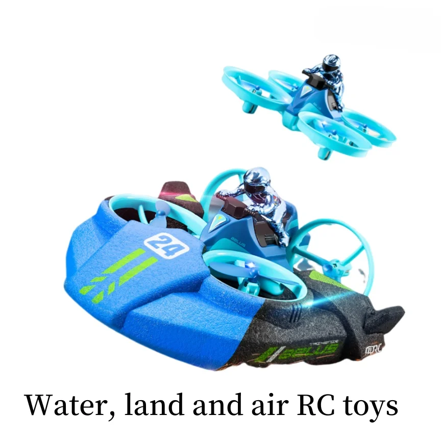 RC Airplanes New V24 water, land and air three-in-one remote control aircraft Children\'s toy drone four-axis flyer foam aircraft