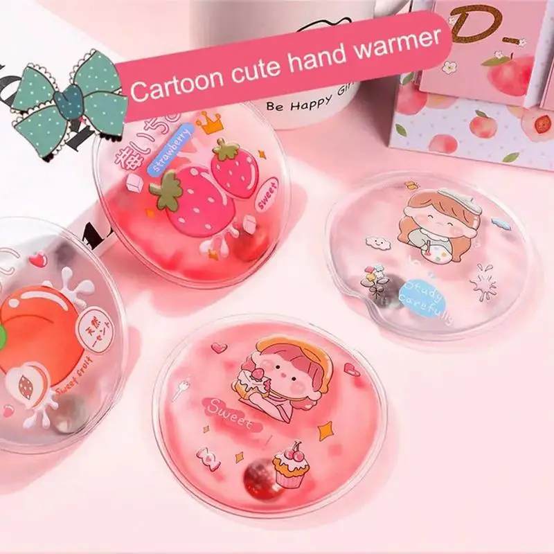 Calentador de manos reutilizable bonito, calentadores de manos a presión de dibujos animados, paquetes de calor de Gel portátiles para manos, paquete de calefacción reutilizable para el hogar