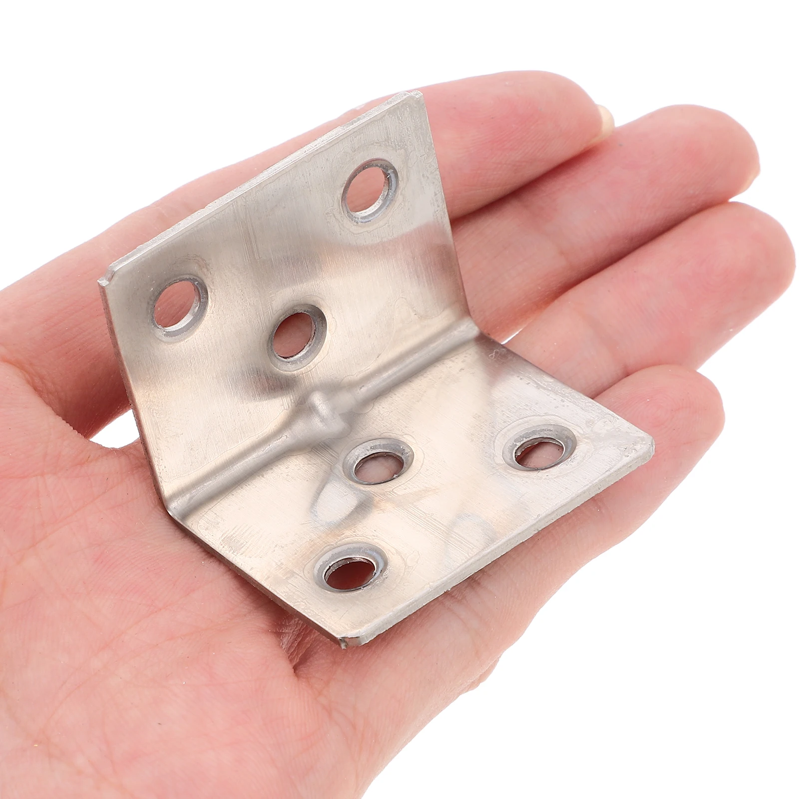 10개 스테인리스 스틸 L자형 브래킷 6홀 90도 코너 브레이스 목재 가구 주방 캐비닛 침대 프레임 연결용
