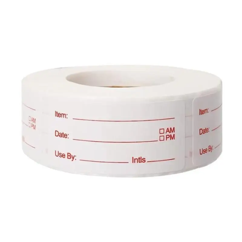 1 Roll Self-Adhesive Removable Freezer Refrigerator Food Storage Paper Sticker Labels White Date Stickers For Home Storage Tags