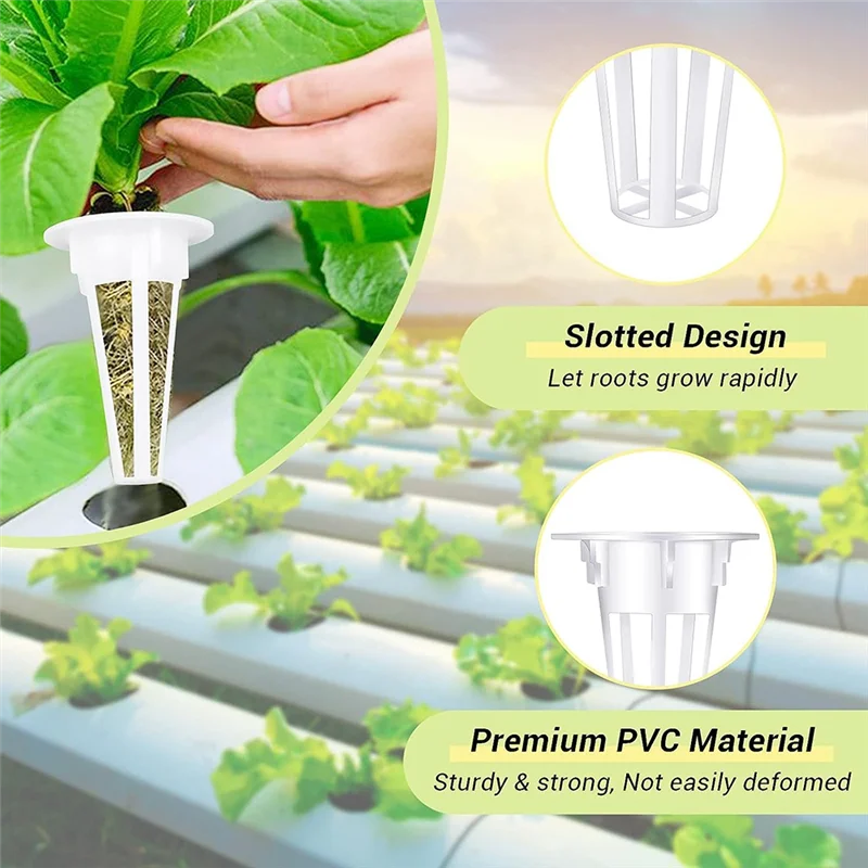 LICE-100 Buah Keranjang Tumbuh, Keranjang Polong Pemula Benih Hidroponik Pengganti Hidroponik Kompatibel dengan 100 Buah Label Tanaman Durab