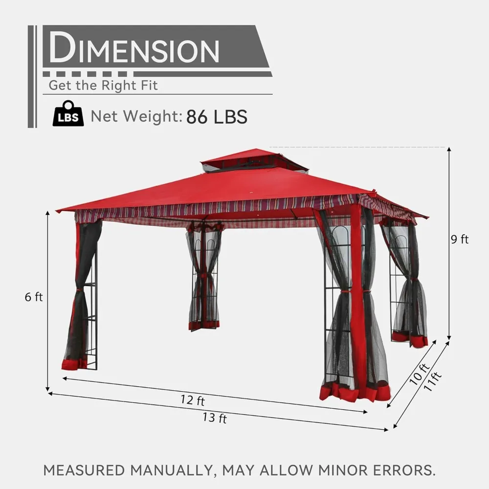 13x11 feet canopy gazebo with outdoor corner frame shelving, patio/deck/garden/yard/poolside