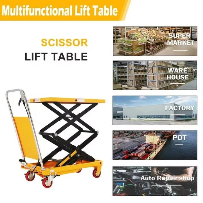 Ce Certified 300kg Mobile Scissor Lift New In-Ground Manual Material Handling Lifter Small Low Profile For Sale