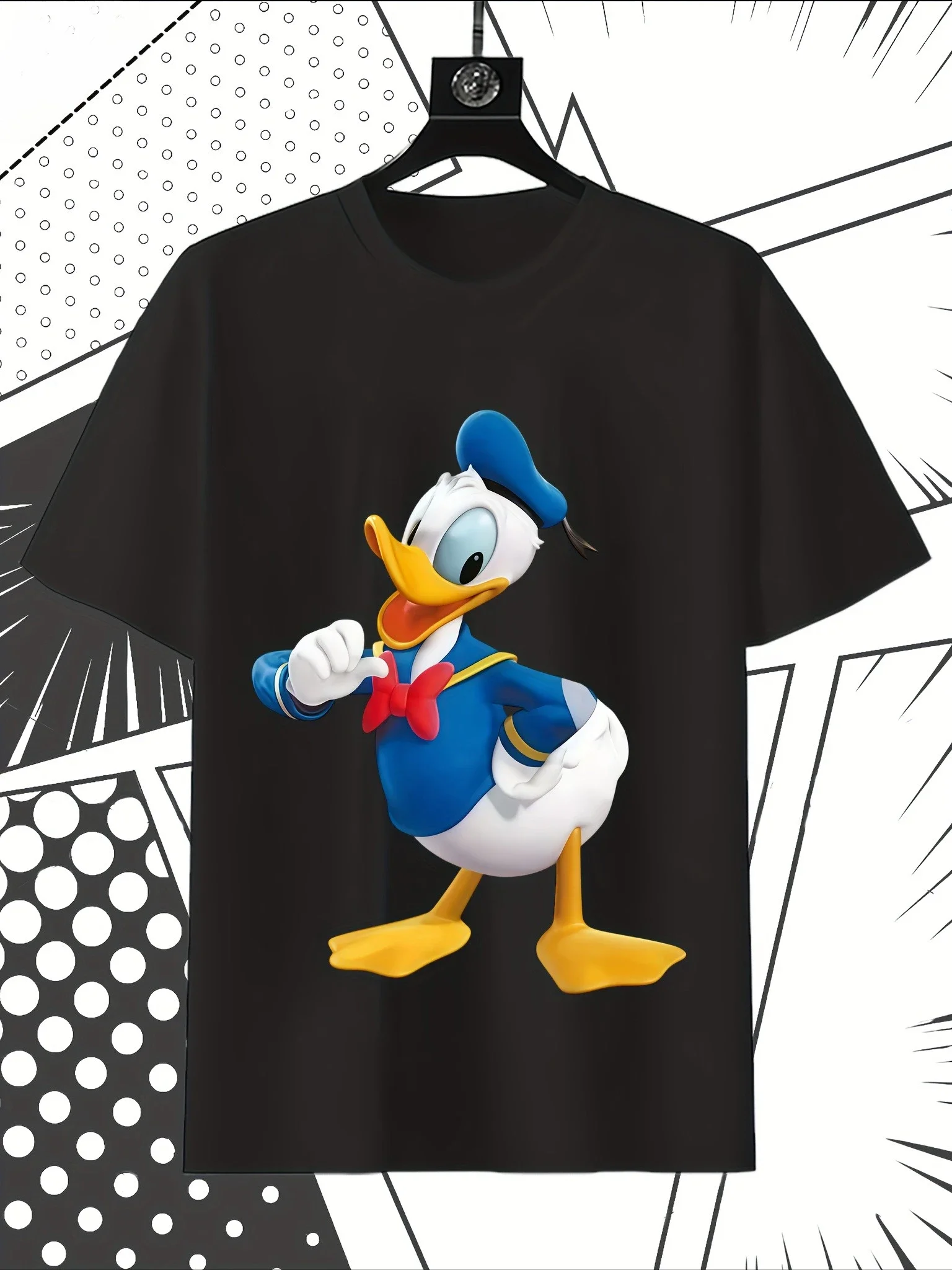

Disney Donald Duck Vintage Retro T-Shirt - Official Classic Sailor Outfit Design with Red Bow Tie Soft BreathableUnisex