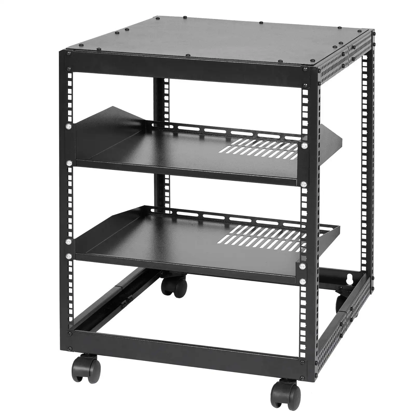 

12U Open Frame Server Rack, 15''-40'' Adjustable Depth, Free Standing or Wall Mount Network Server Rack