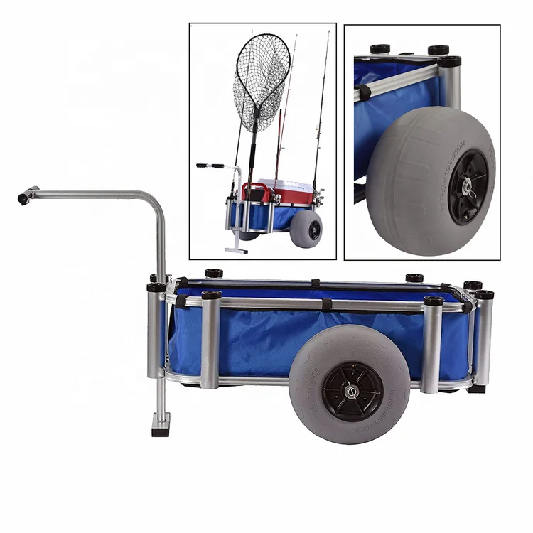 Utility Marine Wheels Surf Beach Fishermen Rolling Storage Fishing Cart