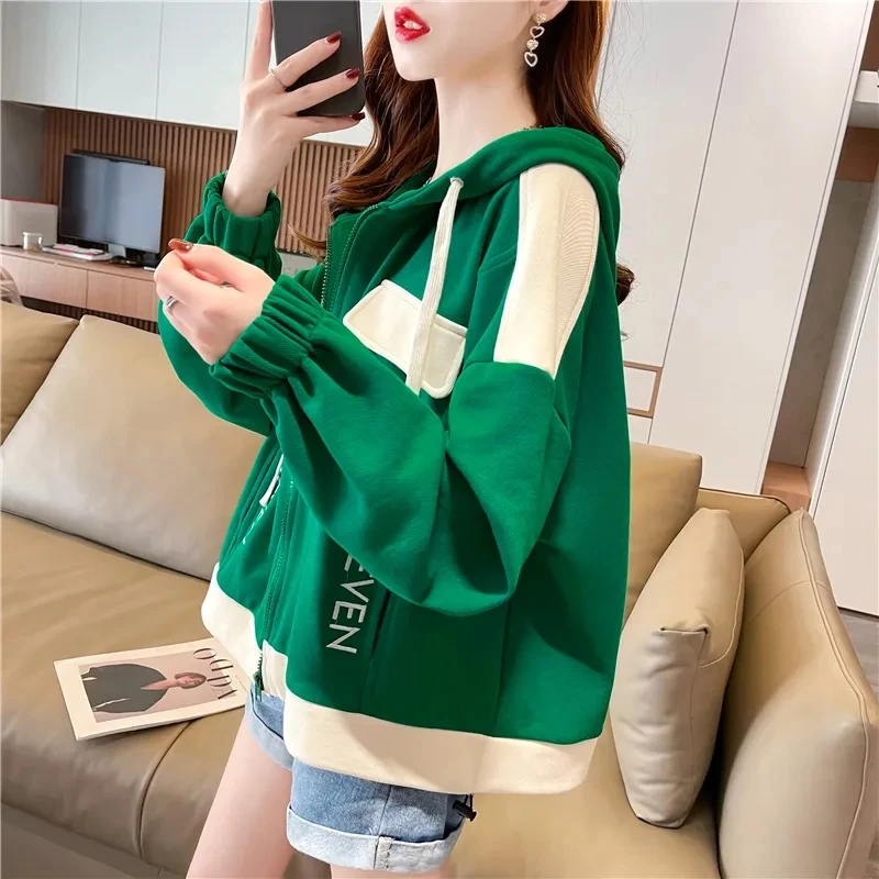 Coat Women's Spring And Autumn New Korean Version Of Loose Hoodies Fashion Design Sense Joker Age-reducing Casual Tops Tide.