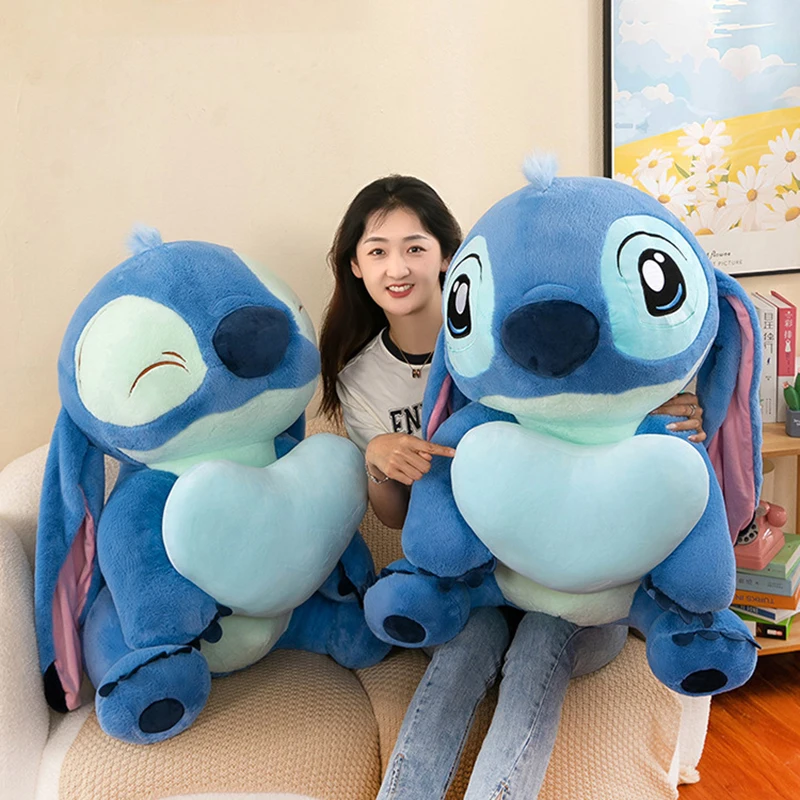 30/50/90cm Lilo & Stitch Pooh Bear Blue Love Disney Plush Toys Anime Stich Large Size Dolls Stuffed Plushie Soft Gift for Kids