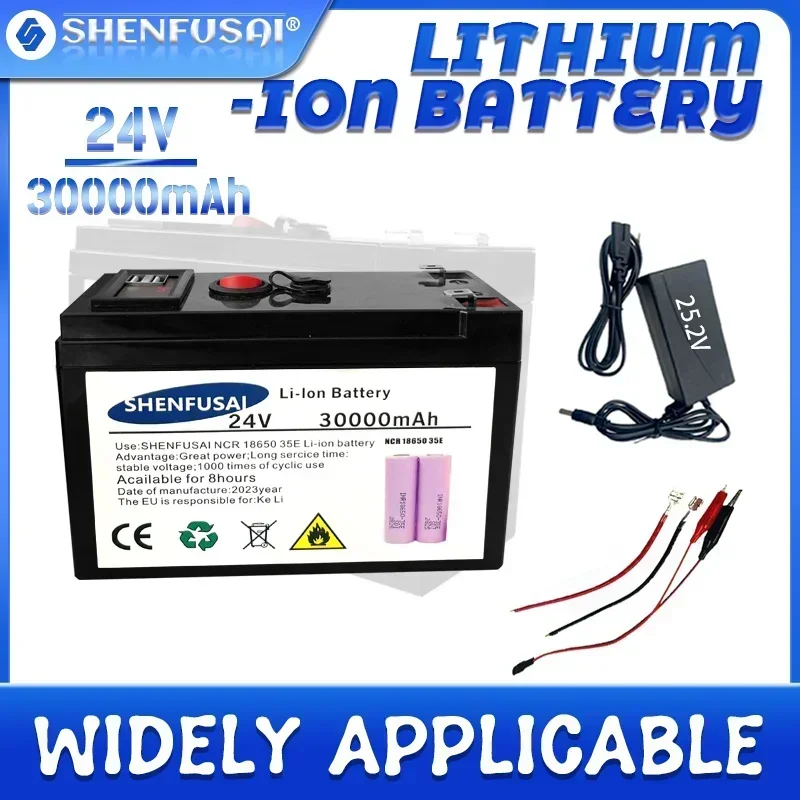 

New Power SHENFUSAI Li Ion 18650 6S5P USB Battery Electric Vehicle Lithium Battery Pack 24V 20Ah Built-in BMS 30A High Current