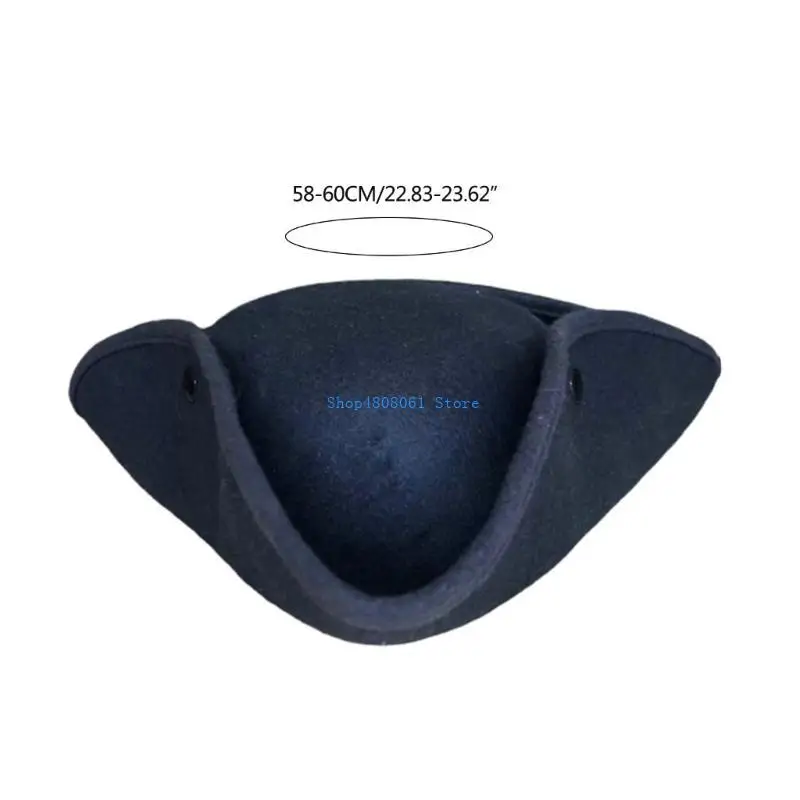 T3LC عرض مسرحي قبعة قرصان للحفلات التنكرية لينة تريكورن قبعة الهالوين موضوع حفلة جاهزة قبعة دور اللعب زي القراصنة قبعة #6