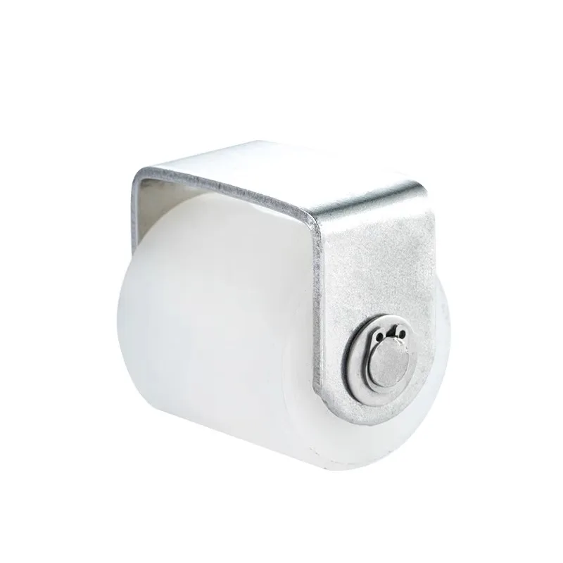 1pc Hard Nylon Slide Gate Flat Guide Roller, Sliding Rolling Gates Guider With Stainless Steel Bracket