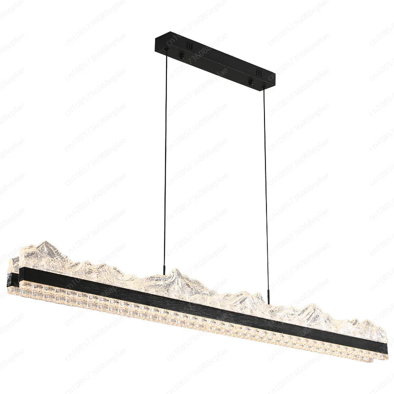 Italian Modern Linear Suspended Luminaire, Luxury Minimalist Statement Piece for Kitchen Island and Bar