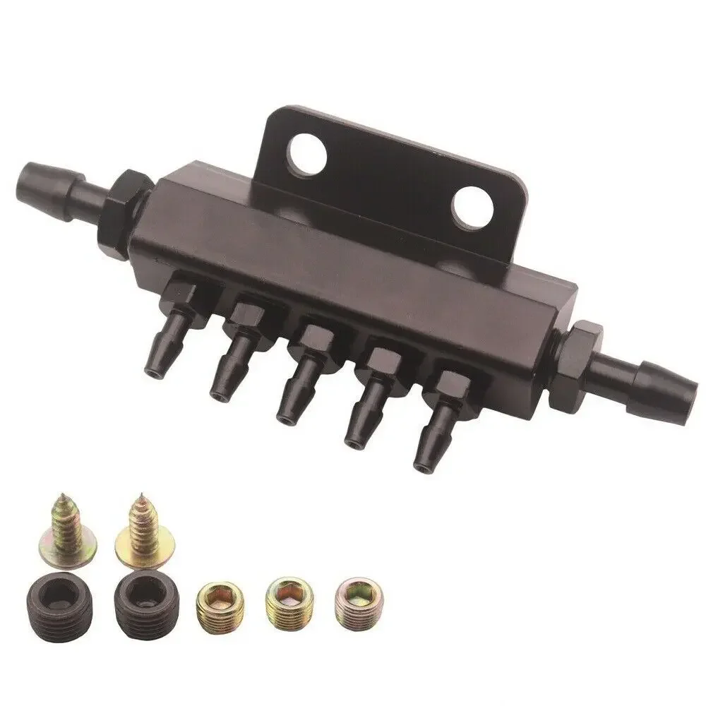 Automotive Retrofit Turbo Exhaust Relief Valve Raises Vacuum Intake Manifold 5 Port Adapter, Vacuum Manifold