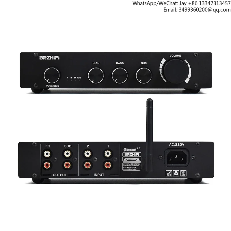

L1B Class A BT5.0 Preamplifier 2.1 Power Amplifier Board 2.1 Channel Aluminum Chassis Power Amplifier high fidelity household