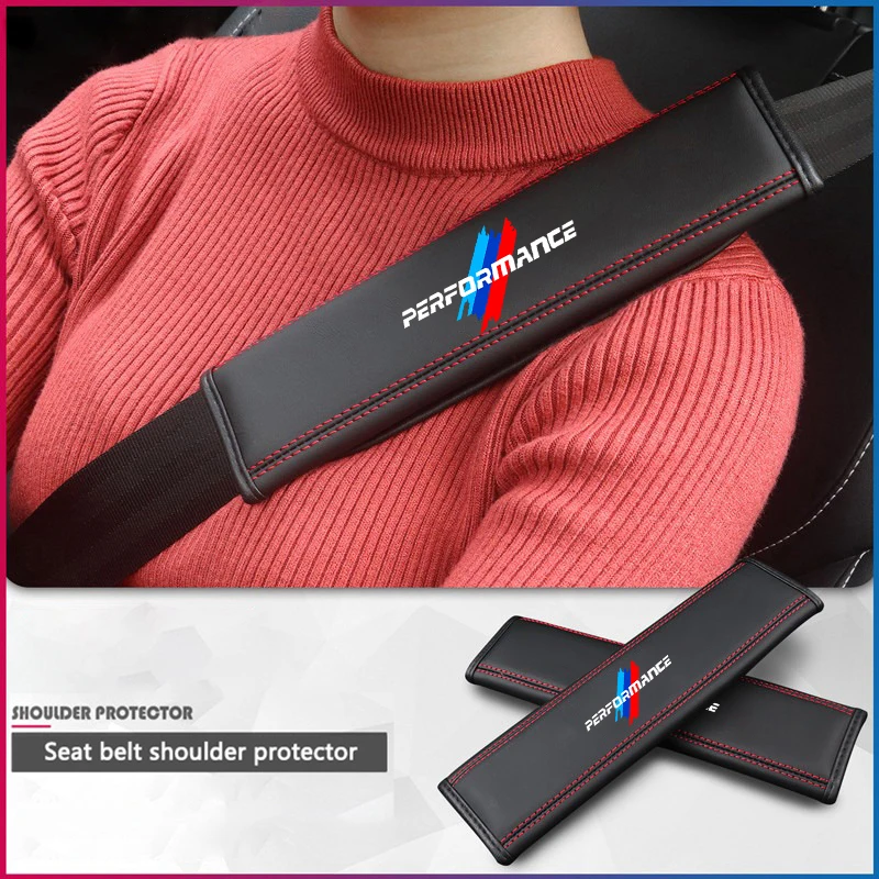 2PCS Leather Car Safety Belt Pad Shoulder Covers for E39 E46 E90 E60 F10 F11 F20 F30 F34 F01 G20 G21 G31 G38 G60 X1 X3 X5 X7 Z4