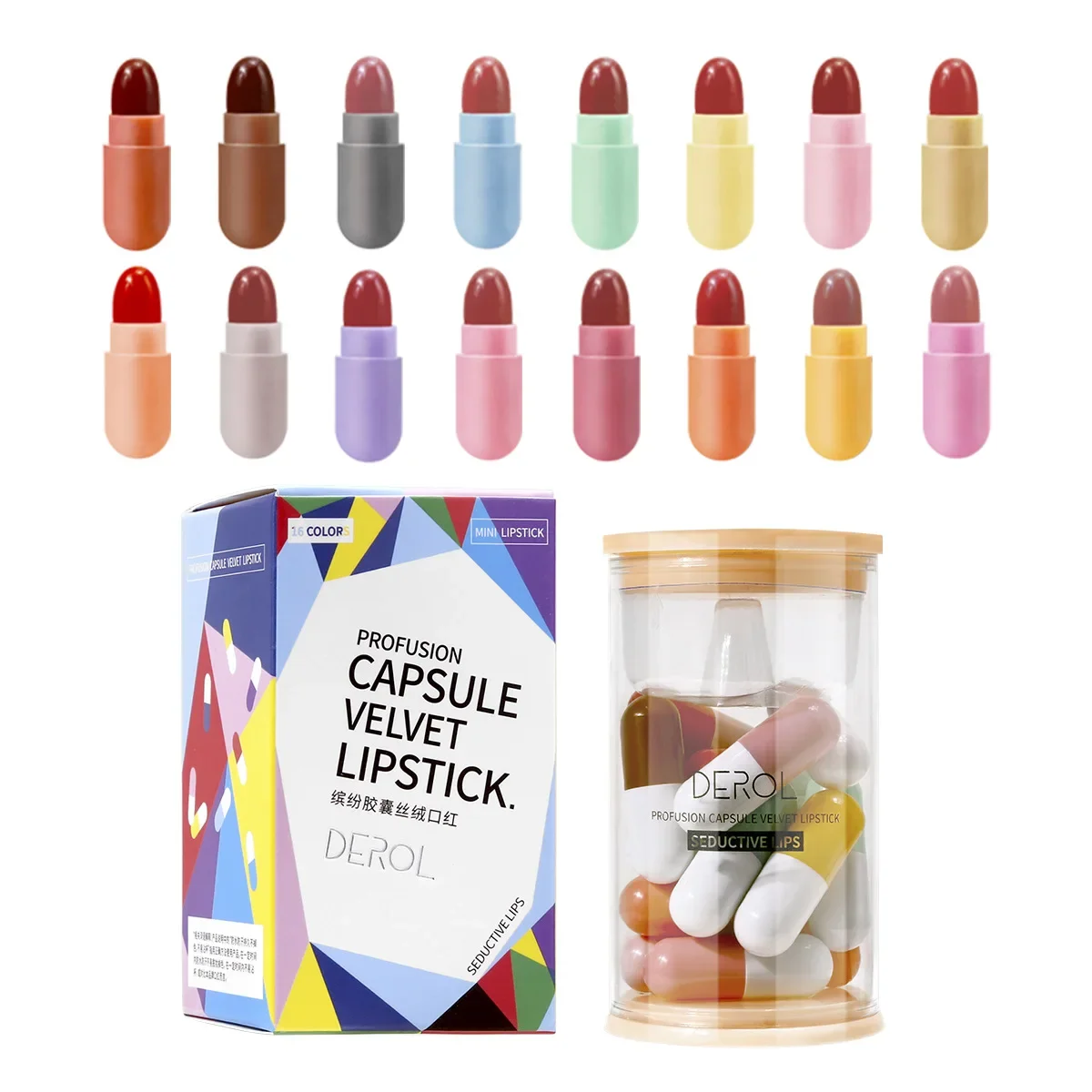 DEROL Matte Set Lipstick Capsule Lipstick Star Candy Mini Capsule Lipstick