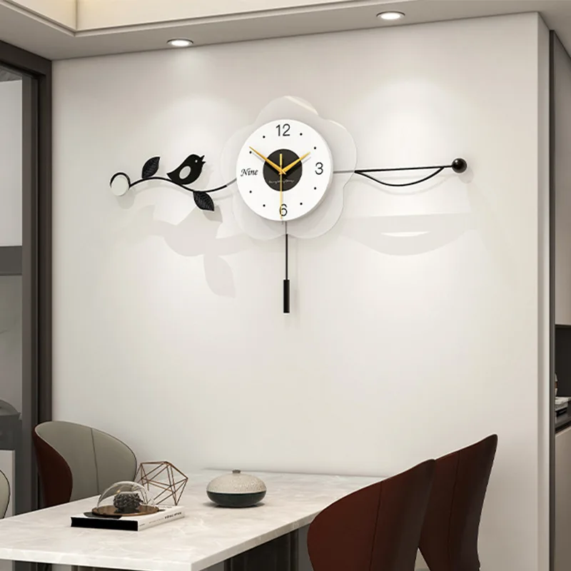 Metal Wall Clocks Simple Swing Wall Clock Modern Minimalist Household Hanging Clock Living Room Art Decoration Accessories
