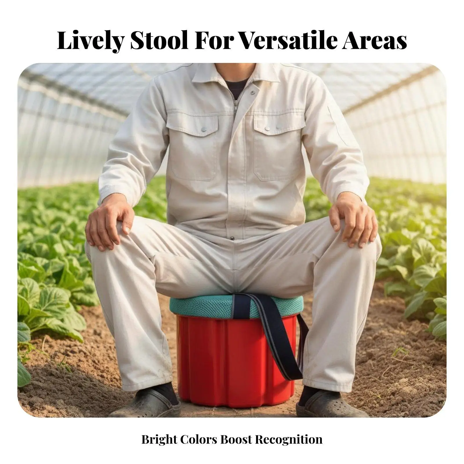 Wearable Farm Work Seat Comfortable Cushioned Stool for Planting Weeding Greenhouse Outdoor Use