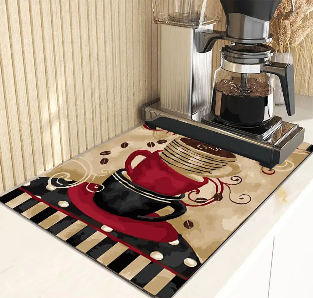 

Коврик для кофемашины, впитывающий нескользящий коврик для кофемашины, кухонный сливной коврик для столешницы, кухонный впитывающий нескользящий коврик