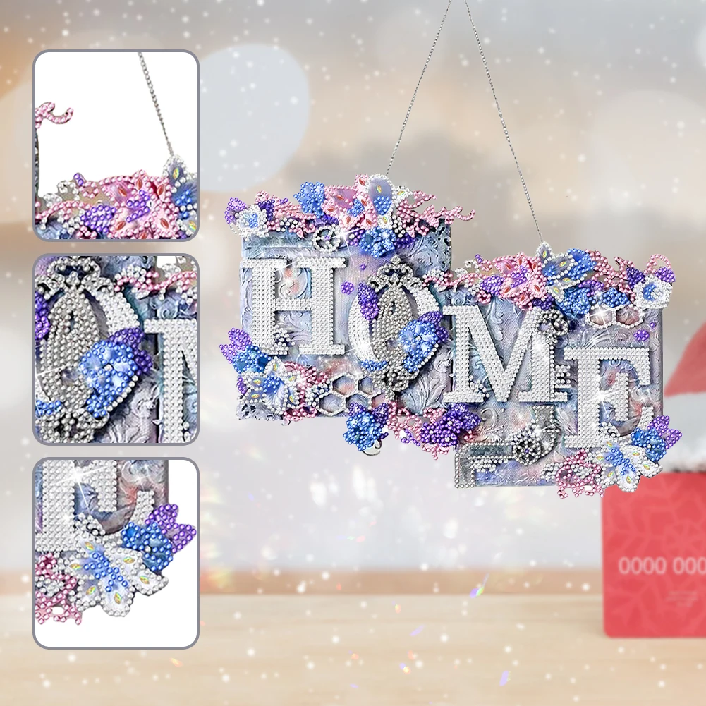 

Acrylic Sweet Home Single-Sided Diamond Painting Home Decor Diamond Art Hanging Pendant 5D DIY Diamond Painting Dots Pendant