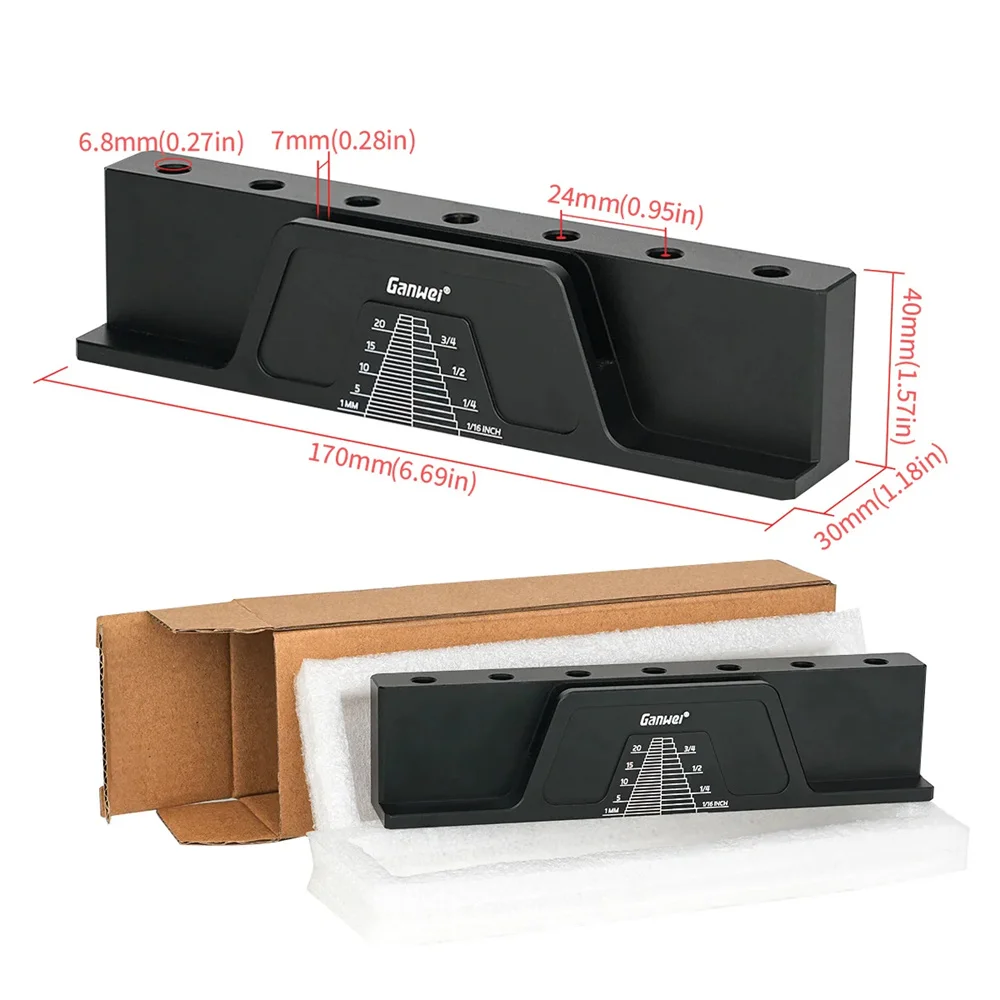 النجارة قاطعة المطحنة حامل بأكسيد 1/4 بوصة فتحات 7 ثقوب شفط المغناطيسي أداة المنظم وجع فتحة #6