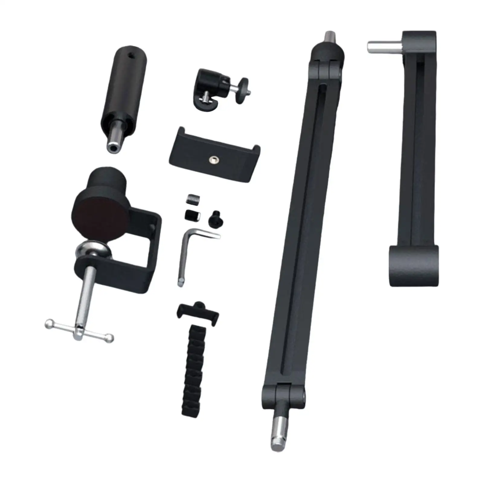 Ajustável Mic Braço Desk Mount com chave, cabo prático, escondendo suporte robusto microfone, Podcast, telefones, estúdio, áudio, jogos