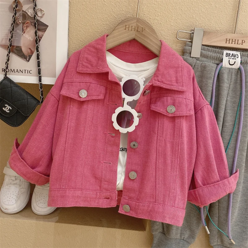 

Girls' Jean Jacket Western Style Fashion Spring and Autumn New Children's Autumn Models Tops Children's Clothing Baby Girl Autum