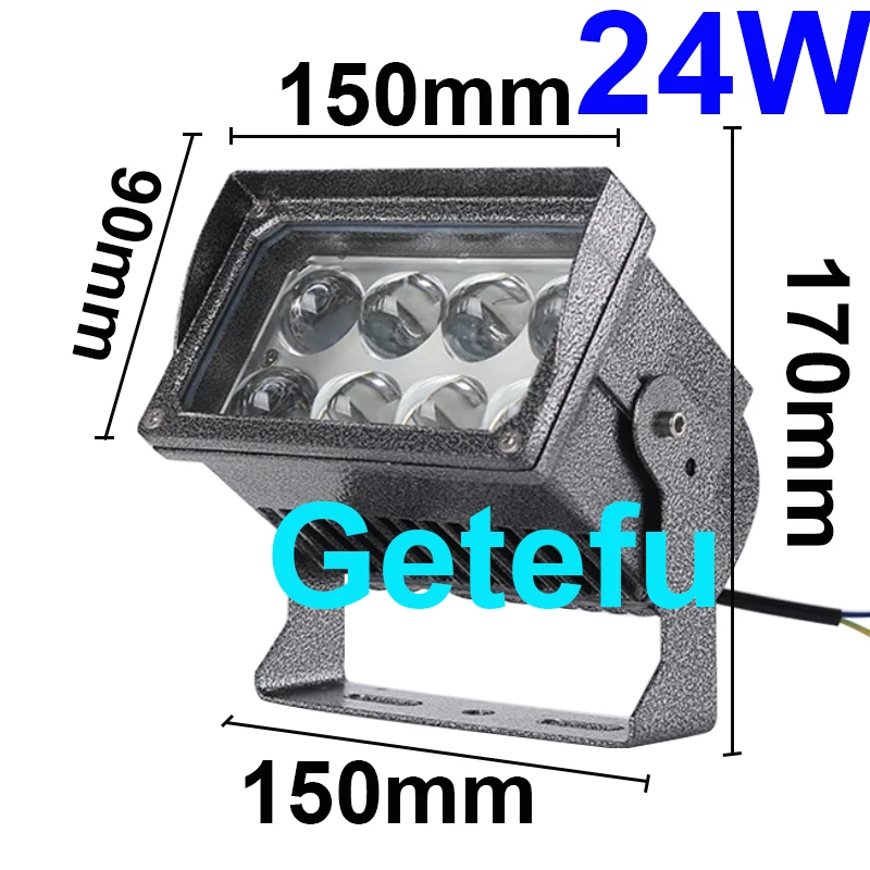 Neue LED-Rasenleuchte 10W/24W 27W Wandfluter Wasserdichte Flutlichter Schmaler Strahl Spotlampe Außenbeleuchtung 100-240V 24V – Detail 9