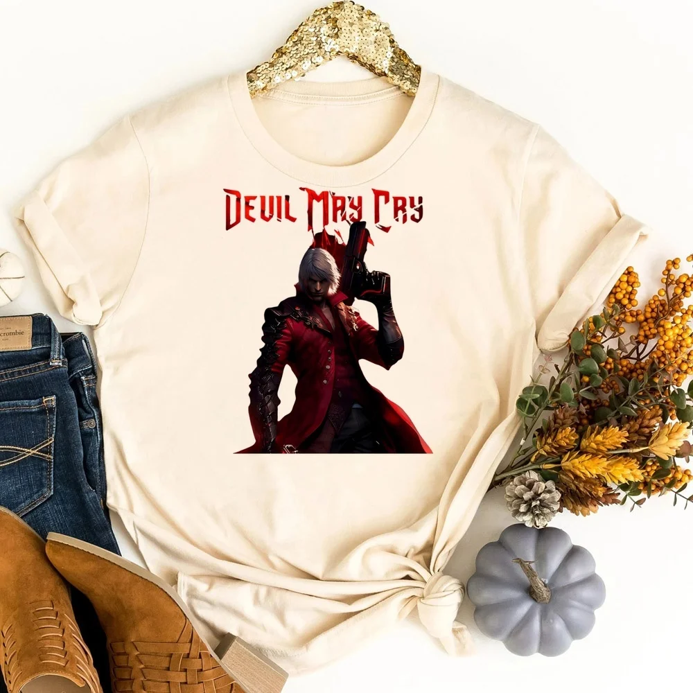 Devil May Cry shirt women cute funny harajuku shirt meme aesthetic Retro grunge Psychedelic