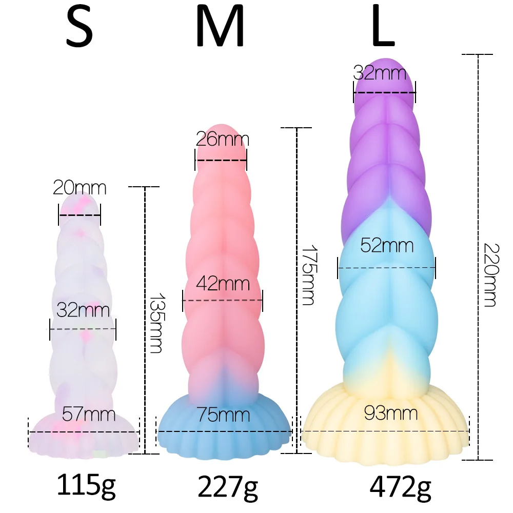 Twist twine colorful particles jelly fluorescent glow-in-the-dark dildo spiral anal plug sm men women sex toys