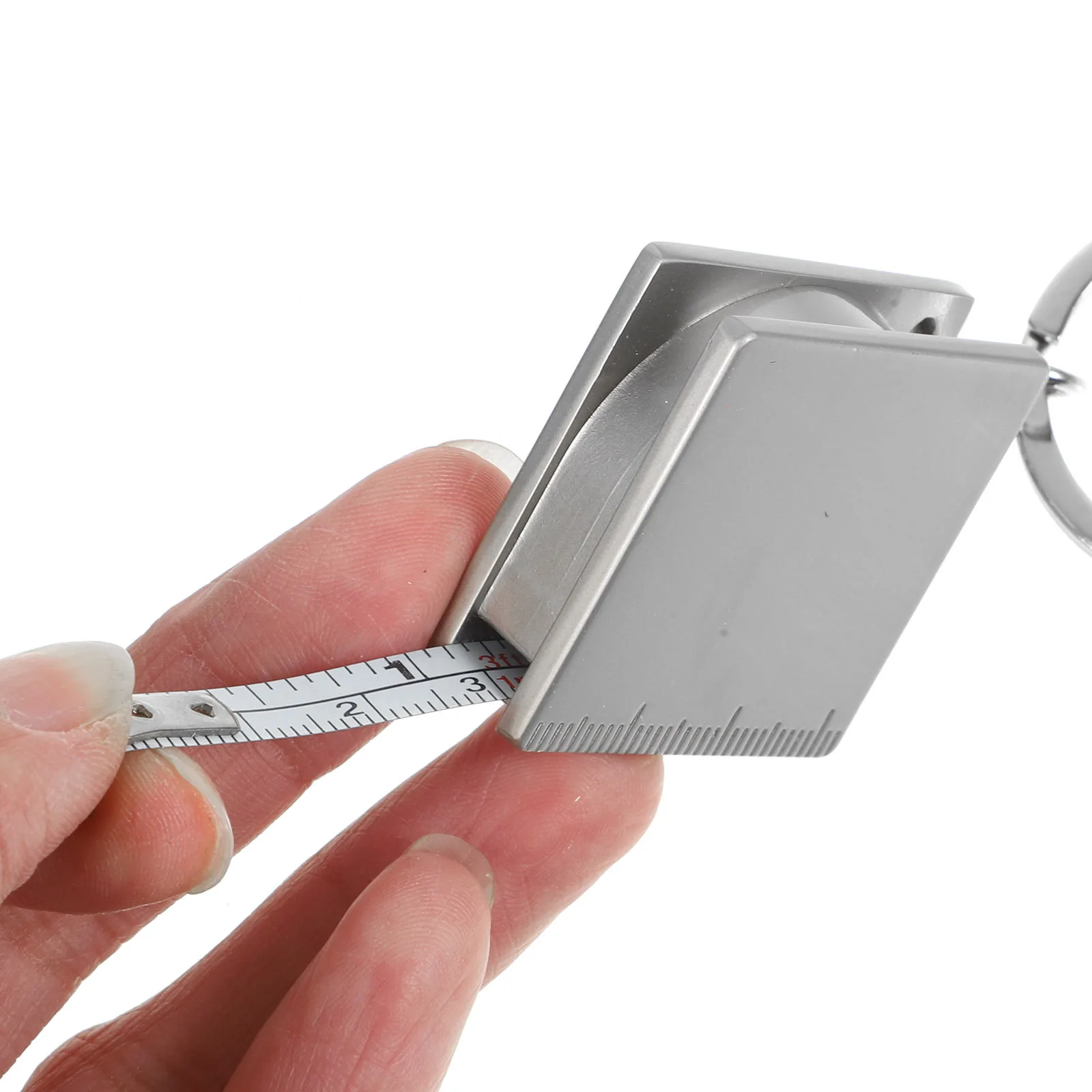 

1pc Metal Tape Measure Keychain 1M Mini Retractable Measuring Tool Portable Square Pendant For Home Outdoor Party Gift