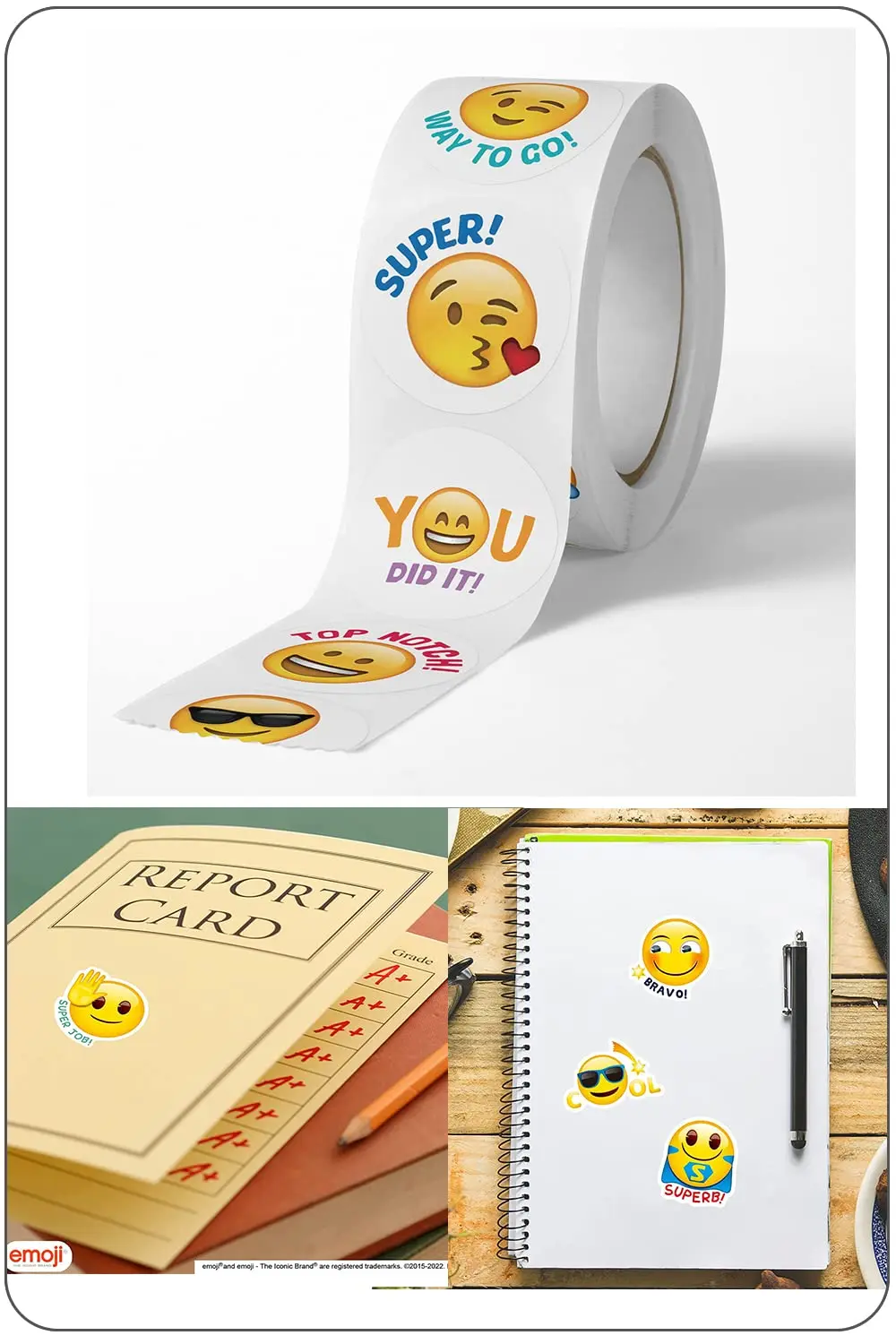 500pcs/Emotional Stickers Reward Stickers Smiling Face Design Fashion Emotional Text Thanksgiving Stickers, Paper Packaging