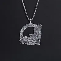 Vintage Nordic Rune Viking Eagle Pendant Charm Men's Necklace Fashion Hip Hop Punk Accessories Jewelry Gift Dropship