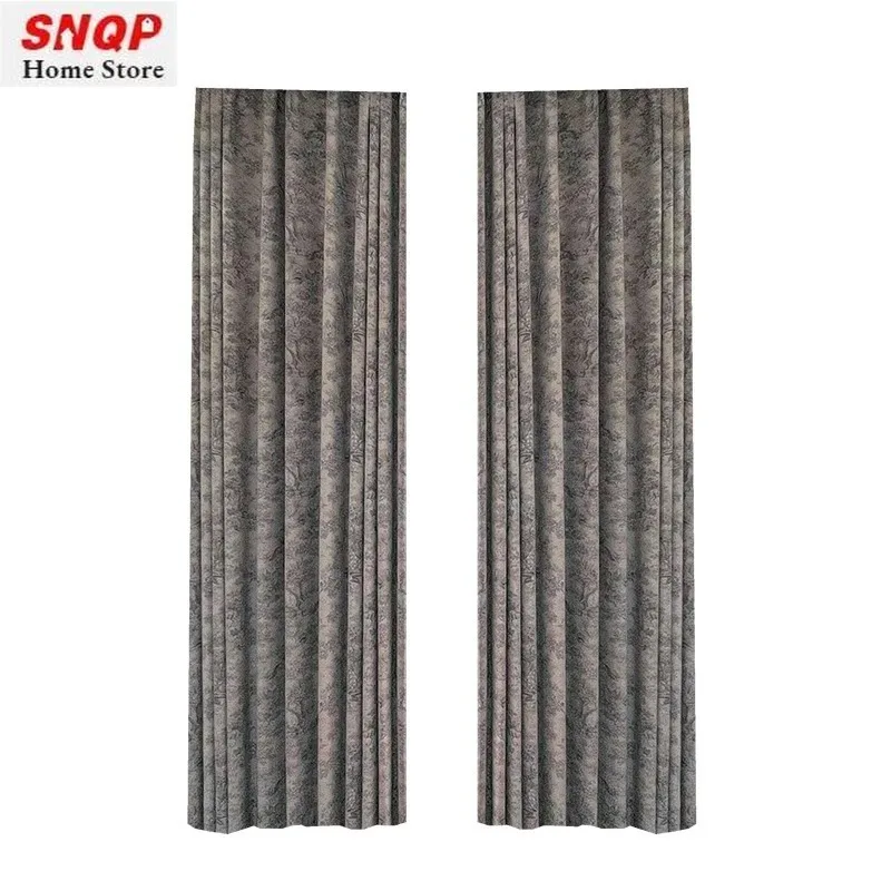 

Custom Size French Style Retro Advanced Feeling High Precision Chenille Thickening Curtains for Living Dining Room Bedroom Decor