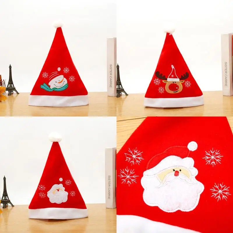 Santa Hat For Adults 3pcs Touch Soft And Comfortable Santa Hats Red Fluffy Santa Hat Traditional Red And White Comfort Thicken