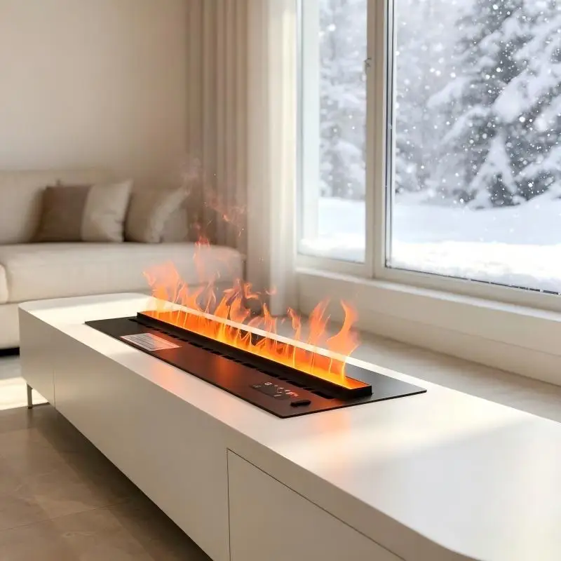 Smart Electric Water Vapor Fireplace,WiFi App,Multicolor Flames,Colorful Led Flame electric fire place for wall firepit камин