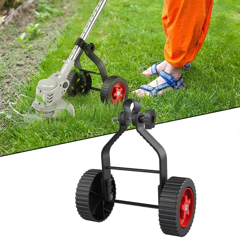 Universal Lawn Mower Wheel Adjustable Grass Trimmer Support Wheel for String Trimmer Gardening Tools and Lawn Maintenance