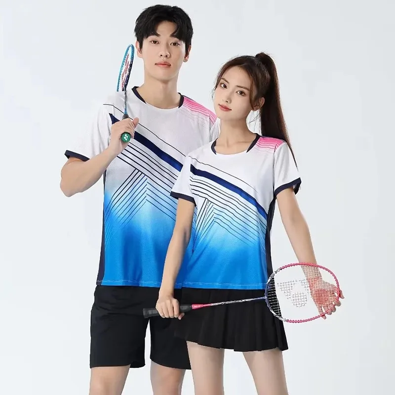 Men Badminton T-shirts Quick Dry Table Tennis Jerseys Mesh Breathable Training Sports Tees Polyester Women Tennis Short Sleeve - view 3