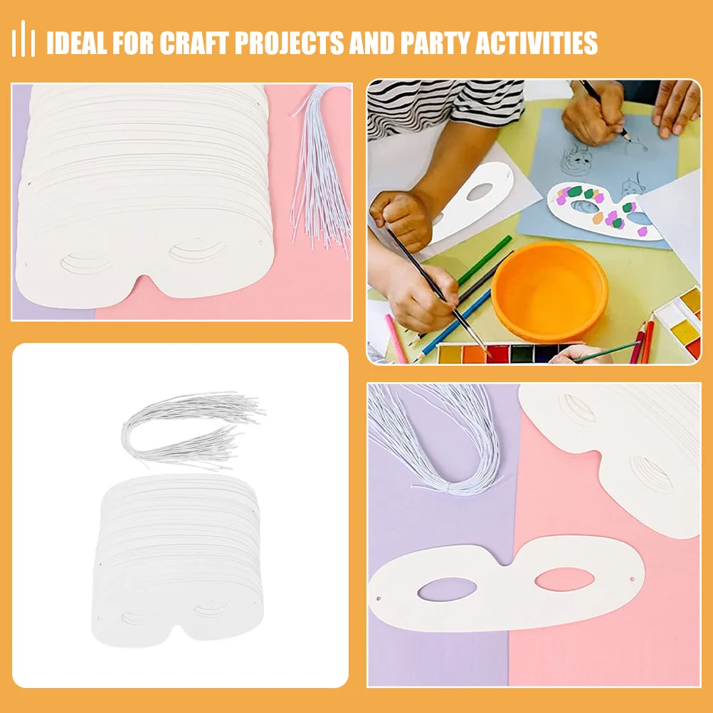 80 Buah Masker Kosong DIY untuk Proyek Kerajinan Bola Topeng Cosplay Alat Peraga Pesta Putih Tidak Dicat Masker Kosong untuk Pesta Cosplay