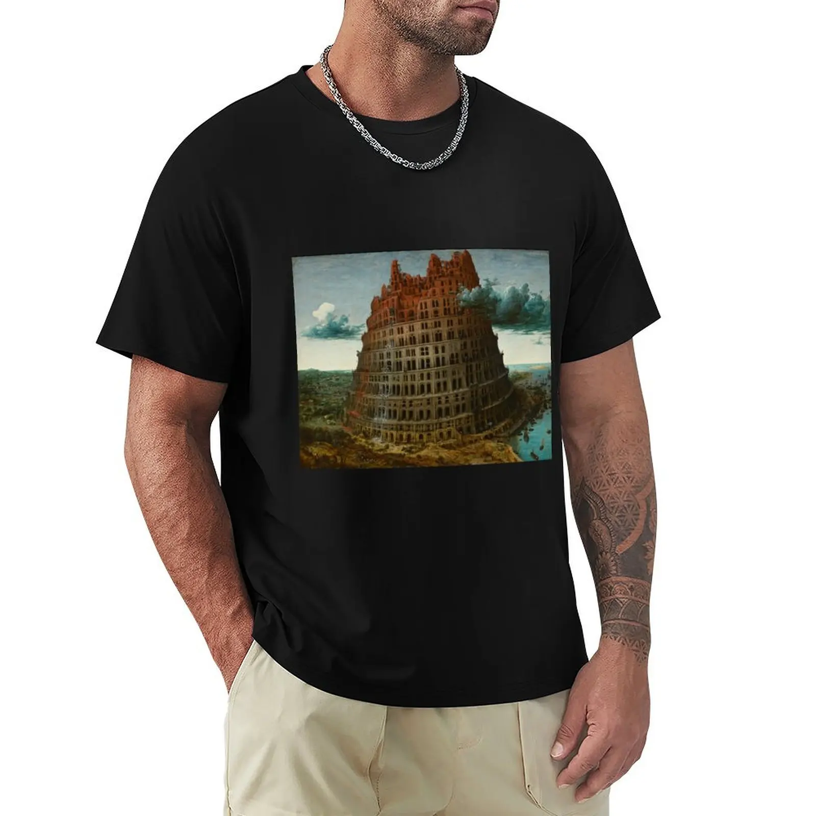 The Tower of Babel (Bruegel) T-Shirt man t shirts cotton T-Shirt