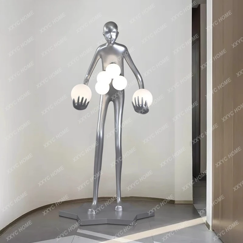 Humanoid art sculpture floor lamp fiberglass large figure ornament