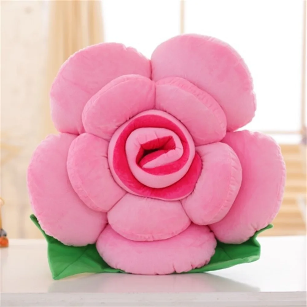 New Large Rose Shaped Pillow Simulated Plush Sofa Flower Cushion Colorful Car Interior Cushion Plush Toys