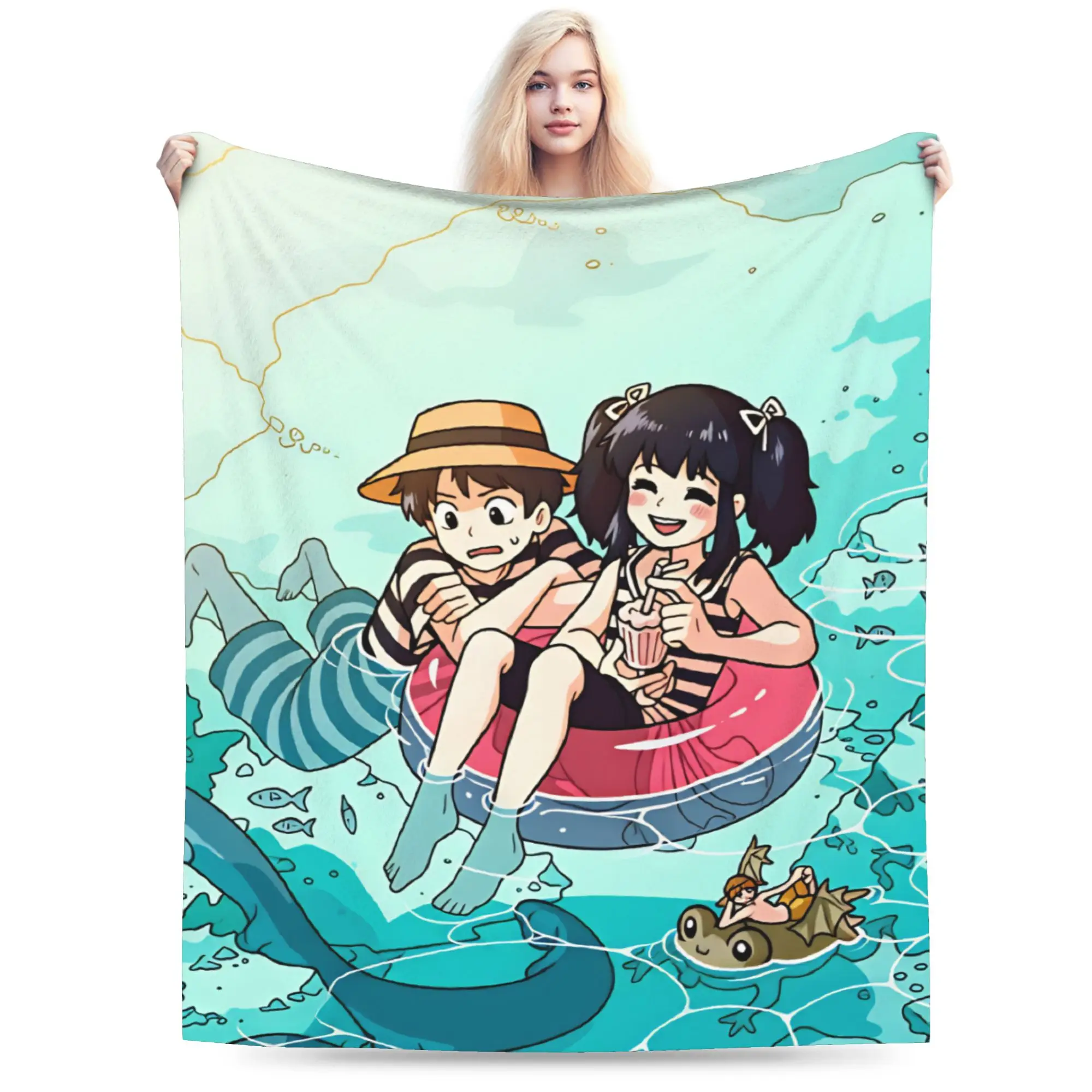 H-Hookys   Super Warm Blanket  Kids Plush Throw Blanket Novelty Outdoor Flannel Bedspread Sofa Bed Cover